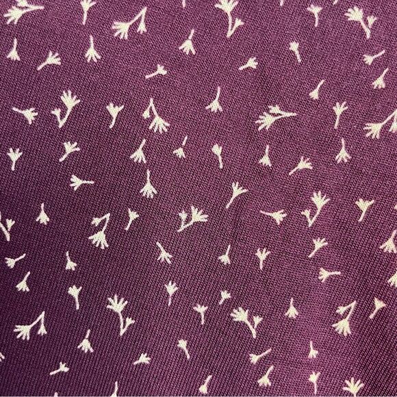 LOFT Maroon Burgundy Floral Gathered Midi Dress - Picture 2 of 5